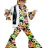Hippie Flower Power 4-tlg (Bluse, Hose, Weste, Stirnband)