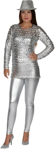 Bluse Disco Silber