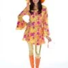 Kleid Flower Power Orange (Kleid,Stirnband)