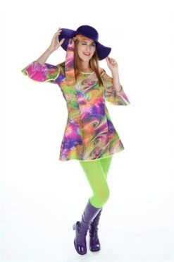 Kleid Flower Power Disco (Kleid,Stirnband)