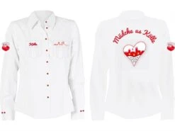 Bluse Weiß Kölle Herz-Skyline