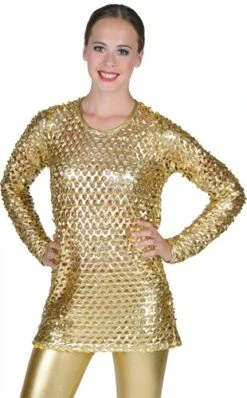 Disco-Bluse Gold Stretch