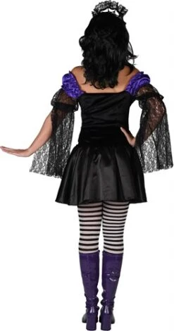 Kleid Skelett Lila/schwarz -Halloween-Kostümladen ka2564 1