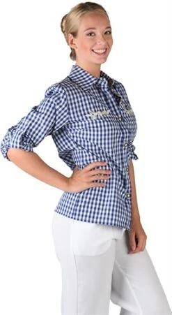 Trachtenbluse Blau/weiß -Halloween-Kostümladen ka2660 1