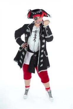 Piratin Luxus (Hose, Bluse Mit Schärpe, Jacke) -Halloween-Kostümladen ka2785 l