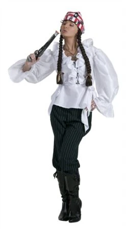 Piraten-Bluse Luxus Weiss