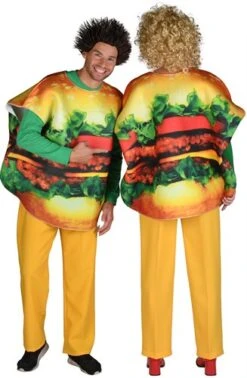 Burger Man Universalgr. (Doppelseitig Bedruckt) -Halloween-Kostümladen ka60031 1