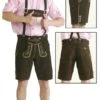 Lederhose Kurz Braun Oktoberfest (echtes Leder Mit Bestickung)