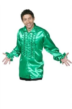 Rüschenbluse Grasgrün