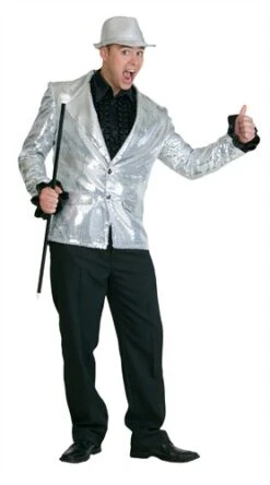 Paillettenjacke Luxus Silber