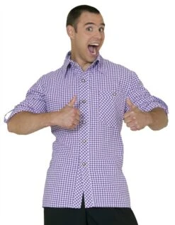 Trachtenhemd Oktoberfest Lila/weiss