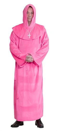 Mönch Pink Luxus (Kutte Mit Kapuze, Gürtel)