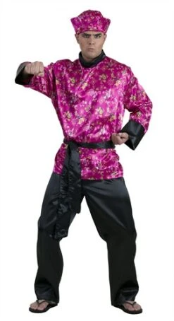 Japaner (Cerise) 3-tlg (Hose, Bluse, Gürtel)