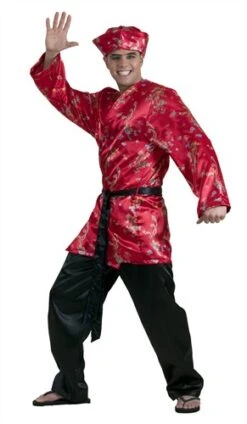 Japaner (Rot) 3-Tlg Hose/Bluse/Gürtel