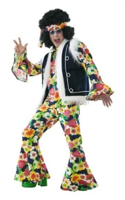 Ausgewählte Produkte 6 Hippie Flower Power 4-tlg (Bluse, Hose, Weste, Stirnband)