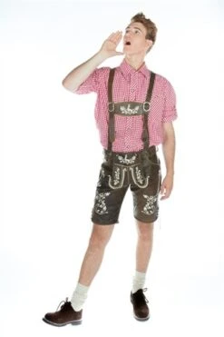 Lederhose Braun Oktoberfest (echtes Leder Mit Bestickung)