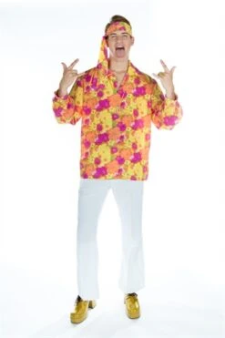 Bluse Flower Power Orange (Bluse,Stirnband)