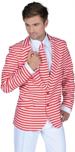 Jacke Streifen Rot/weiß Slim Fit