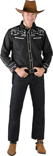 Cowboy Bluse Schwarz